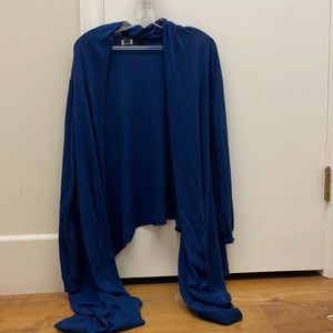 DKNY Blue silk wrap cardigan